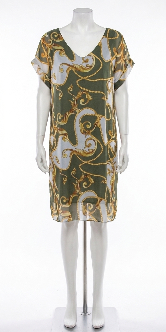 NEW GIGI MODA teramo baroque dress in olive